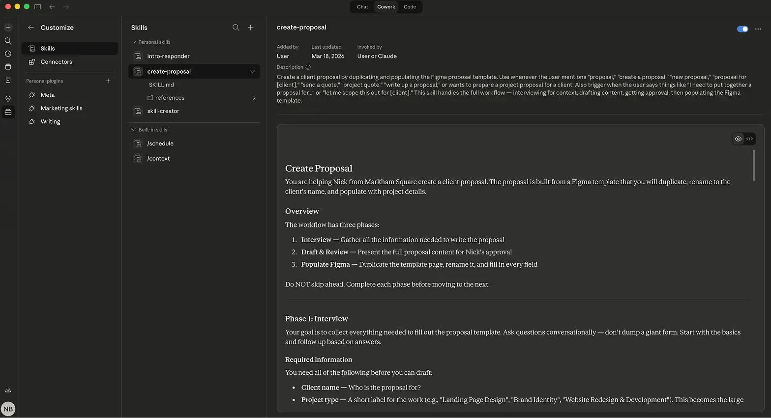 Live AI training session showing practical business automation in Claude